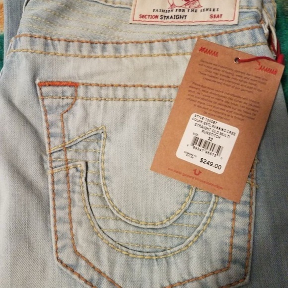 Men's Authentic True Religion straight fit old multi run stitch jeans $249 - Picture 16 of 16